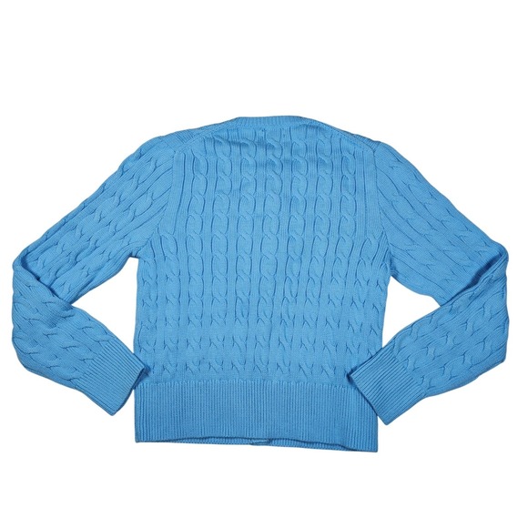 Polo Ralph Lauren Ariel Blue Cable Knit Button Cardigan Sweater XL $295 NWT - Picture 12 of 12